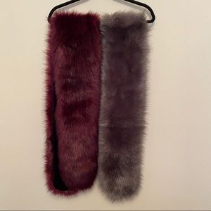 2 Faux Fur Stoles